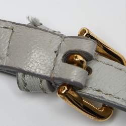 Pre Owned Dolce & Gabbana Grey Leather Padlock Top Handle Bag