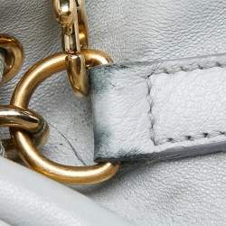 Pre Owned Dolce & Gabbana Grey Leather Padlock Top Handle Bag