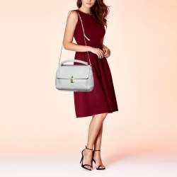 Pre Owned Dolce & Gabbana Grey Leather Padlock Top Handle Bag