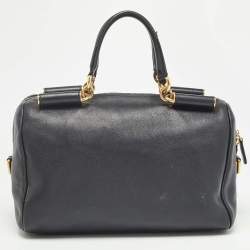 Pre Owned Dolce & Gabbana Black Leather Miss Sicily Boston Bag