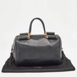 Pre Owned Dolce & Gabbana Black Leather Miss Sicily Boston Bag