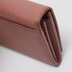 Dolce & Gabbana Dusty Pink Leather Flap Continental Wallet