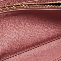 Dolce & Gabbana Dusty Pink Leather Flap Continental Wallet