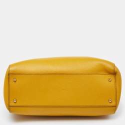 Dolce & Gabbana Yellow Leather Large Sicily Tote