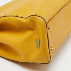 Dolce & Gabbana Yellow Leather Large Sicily Tote