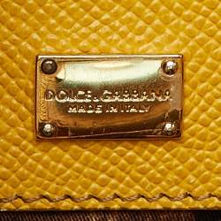 Dolce & Gabbana Yellow Leather Large Sicily Tote