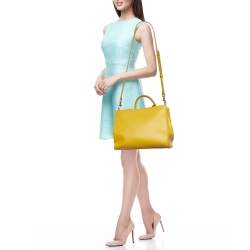 Dolce & Gabbana Yellow Leather Large Sicily Tote