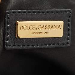 Pre Owned Dolce & Gabbana Gold Quilted Sequins Miss Charles Shoulder Bag