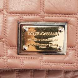 Dolce & Gabbana Old Rose Quilted Leather Miss Deco Shoulder Bag