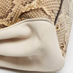 Dolce & Gabbana Tri Color Python and Leather Medium Sicily Double Zip Tote