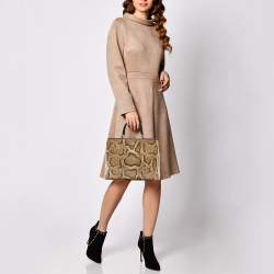 Dolce & Gabbana Tri Color Python and Leather Medium Sicily Double Zip Tote