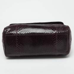 Pre Owned Dolce & Gabbana Purple Python Large Miss Sicily Top Handle Bag