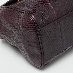 Pre Owned Dolce & Gabbana Purple Python Large Miss Sicily Top Handle Bag
