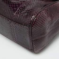 Pre Owned Dolce & Gabbana Purple Python Large Miss Sicily Top Handle Bag