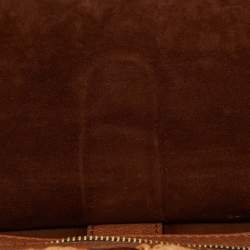 Pre Owned Dolce & Gabbana Beige/Brown Crochet Raffia and Leather Large Miss Sicily Top Handle Bag 