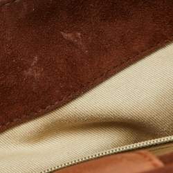 Pre Owned Dolce & Gabbana Beige/Brown Crochet Raffia and Leather Large Miss Sicily Top Handle Bag 