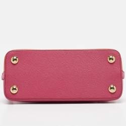 Pre Owned Dolce & Gabbana Orange/Pink Leather Small Megan Dome Satchel