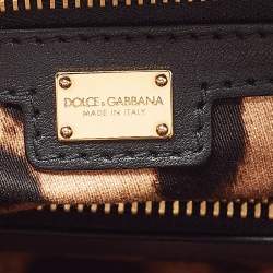 Pre Owned Dolce & Gabbana Orange/Pink Leather Small Megan Dome Satchel