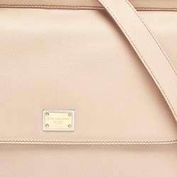 Dolce & Gabbana Beige Leather Large Miss Sicily Top Handle Bag