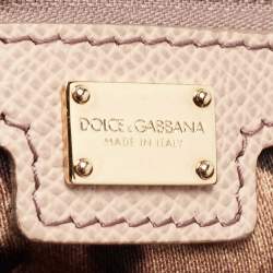 Dolce & Gabbana Beige Leather Large Miss Sicily Top Handle Bag