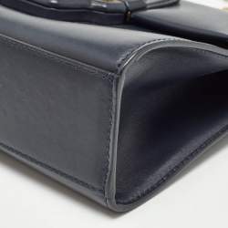 Pre Owned Dolce & Gabbana Navy Blue Leather Lucia Shoulder Bag 