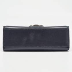 Pre Owned Dolce & Gabbana Navy Blue Leather Lucia Shoulder Bag 