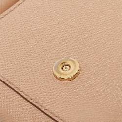 Pre Owned Dolce & Gabbana Beige Leather Small Miss Sicily Top Handle Bag