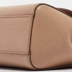 Pre Owned Dolce & Gabbana Beige Leather Small Miss Sicily Top Handle Bag