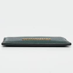 Pre Owned Dolce & Gabbana Green Leather Logo Card Holder