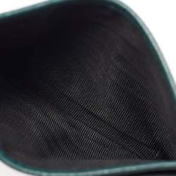 Pre Owned Dolce & Gabbana Green Leather Logo Card Holder