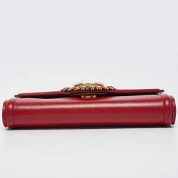 Dolce & Gabbana Red Leather Mini Devotion Crossbody Bag