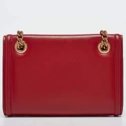 Dolce & Gabbana Red Leather Mini Devotion Crossbody Bag