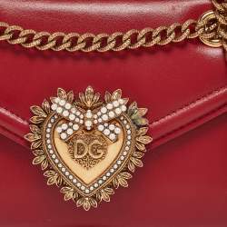 Dolce & Gabbana Red Leather Mini Devotion Crossbody Bag