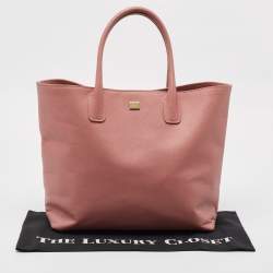 Pre Owned Dolce & Gabbana Old Rose Leather Miss Alma Tote