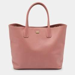 Pre Owned Dolce & Gabbana Old Rose Leather Miss Alma Tote