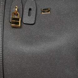 Pre Owned Dolce & Gabbana Dark Grey Leather Miss Escape Zip Tote