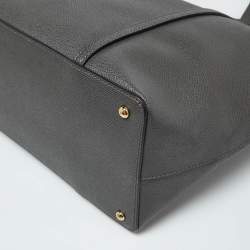 Pre Owned Dolce & Gabbana Dark Grey Leather Miss Escape Zip Tote