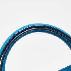 Pre Owned Dolce & Gabbana Blue Leather Medium Miss Sicily 58 Top Handle Bag