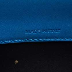 Pre Owned Dolce & Gabbana Blue Leather Medium Miss Sicily 58 Top Handle Bag