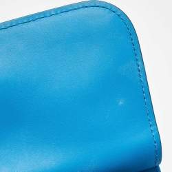 Pre Owned Dolce & Gabbana Blue Leather Medium Miss Sicily 58 Top Handle Bag