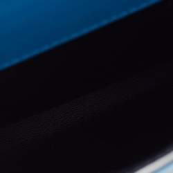 Pre Owned Dolce & Gabbana Blue Leather Medium Miss Sicily 58 Top Handle Bag