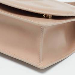 Pre Owned Dolce & Gabbana Beige Leather DG Logo Crossbody Bag