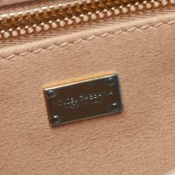 Pre Owned Dolce & Gabbana Beige Leather DG Logo Crossbody Bag