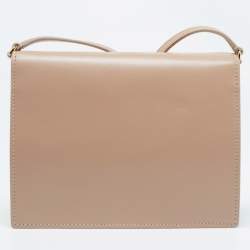 Pre Owned Dolce & Gabbana Beige Leather DG Logo Crossbody Bag