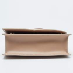 Pre Owned Dolce & Gabbana Beige Leather DG Logo Crossbody Bag