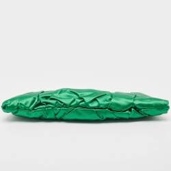 Pre Owned Dolce & Gabbana Green Pleated Satin Miss Lady Frame Clutch