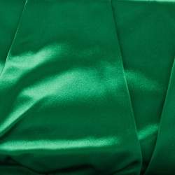 Pre Owned Dolce & Gabbana Green Pleated Satin Miss Lady Frame Clutch