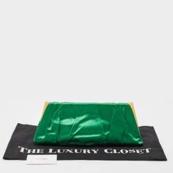 Pre Owned Dolce & Gabbana Green Pleated Satin Miss Lady Frame Clutch