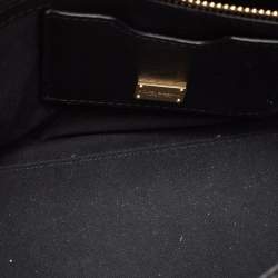 Pre Owned Dolce & Gabbana Black Leather and Lace Medium Miss Sicily Top Handle Bag
