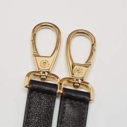 Pre Owned Dolce & Gabbana Black/Brown Leopard Print Coated Canvas and Leather Large Miss Sicily Top Handle Bag 